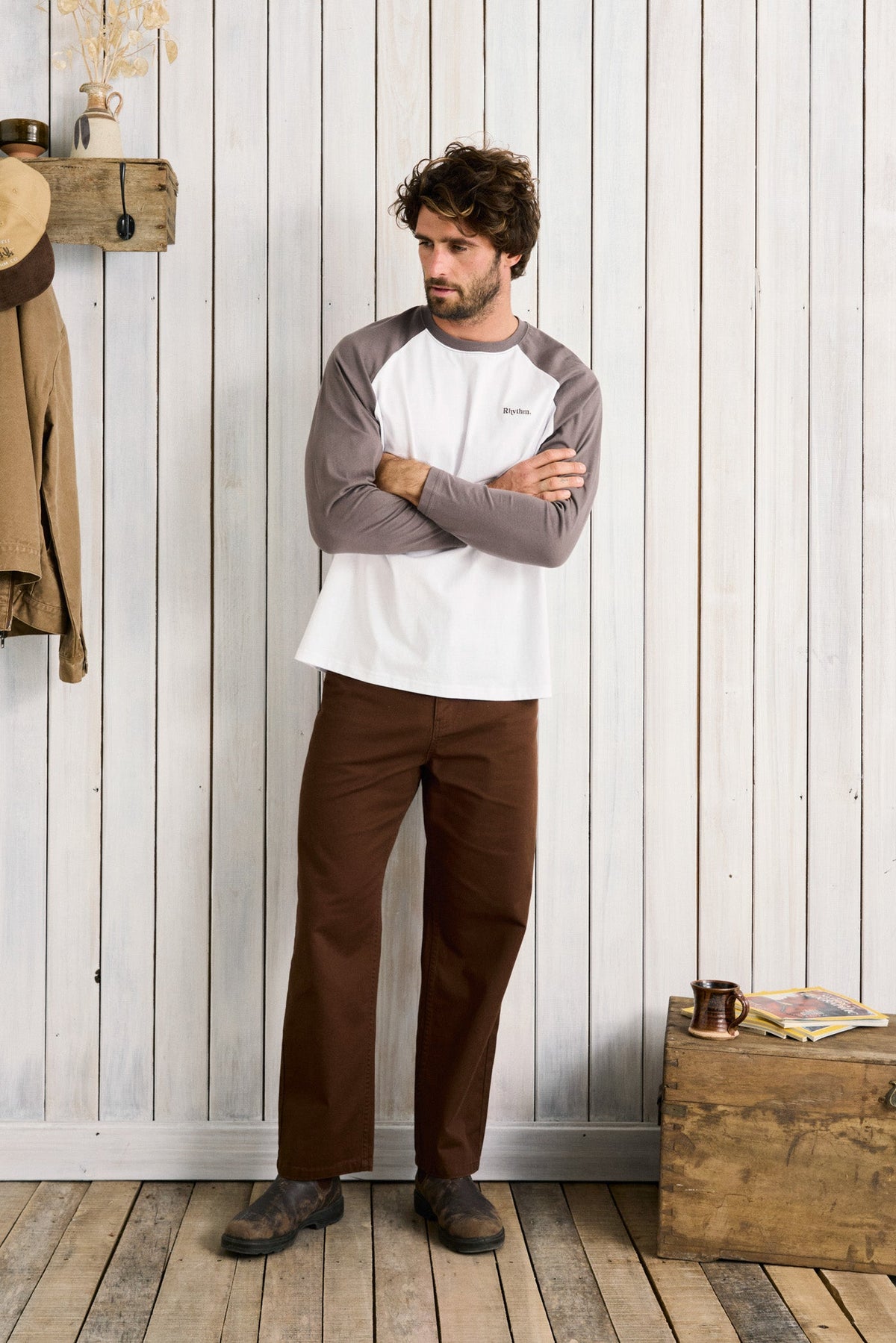 Rhythm Foster Ls T-shirt BONE