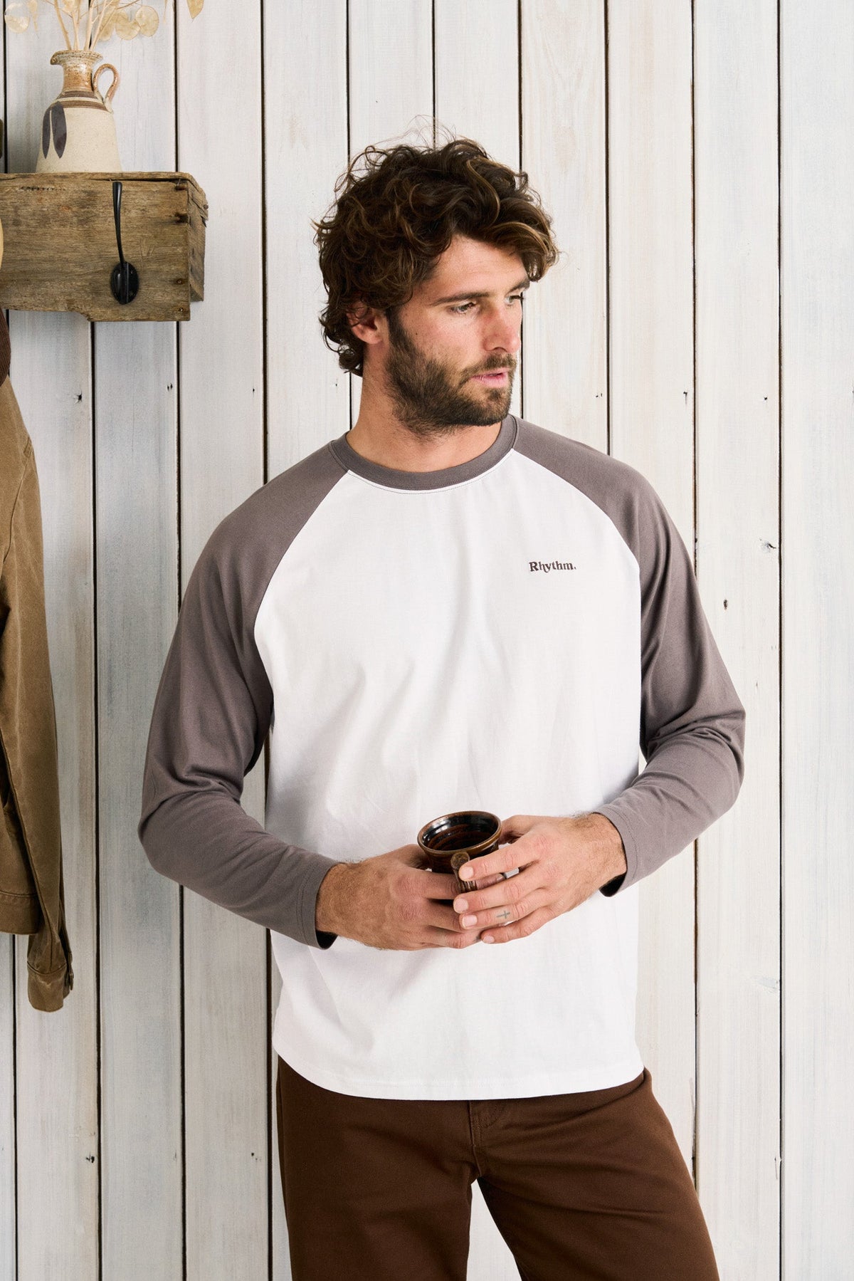 Rhythm Foster Ls T-shirt BONE