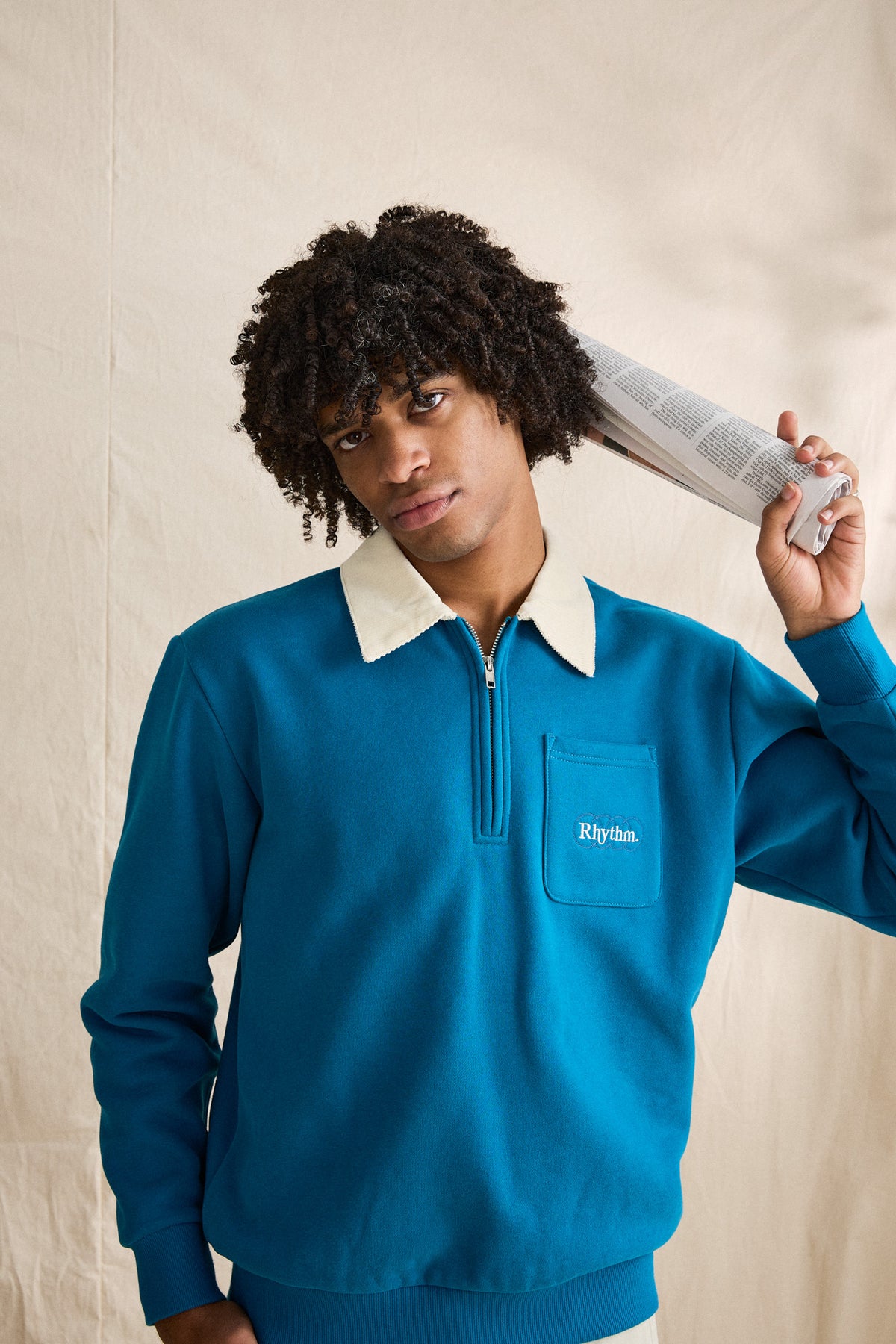 Rhythm Sutton Quarter Zip Fleece POOL