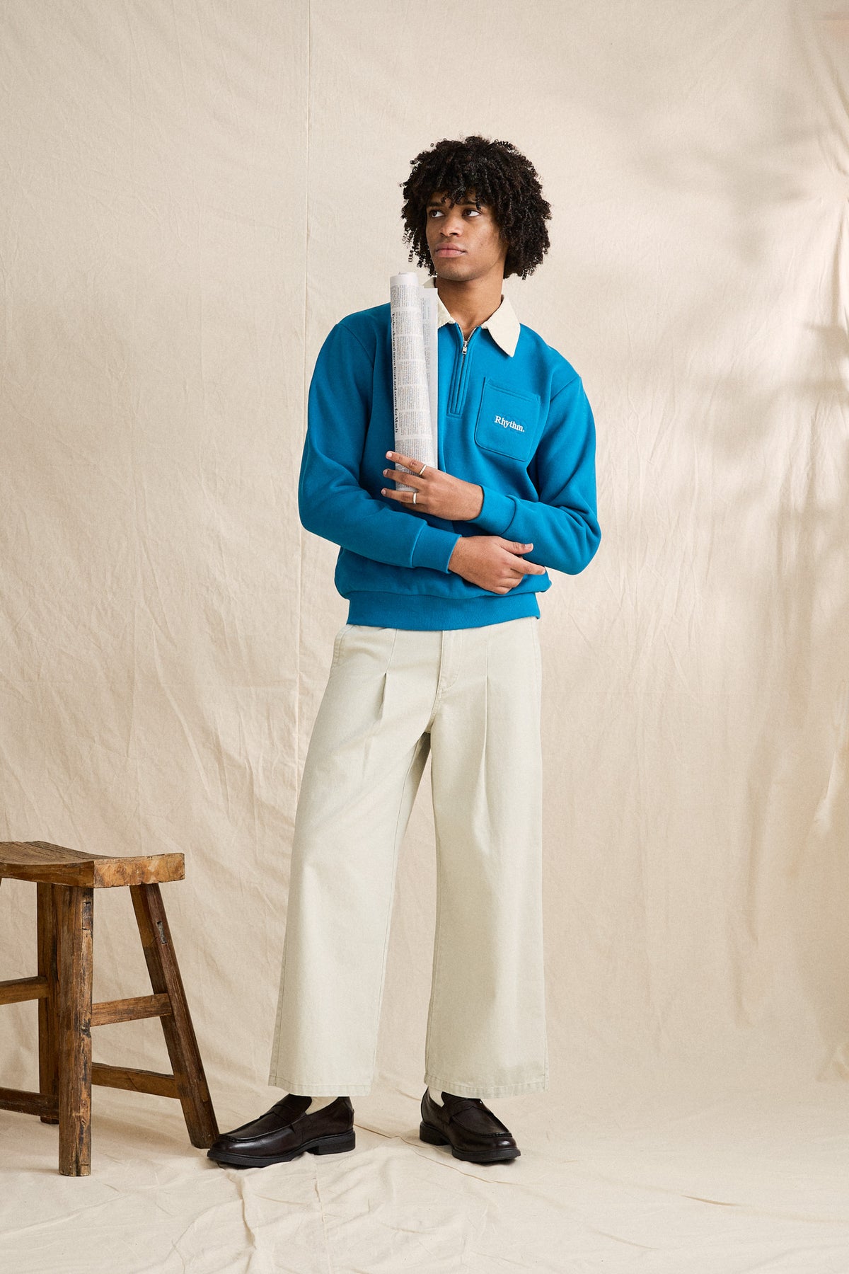 Rhythm Sutton Quarter Zip Fleece POOL