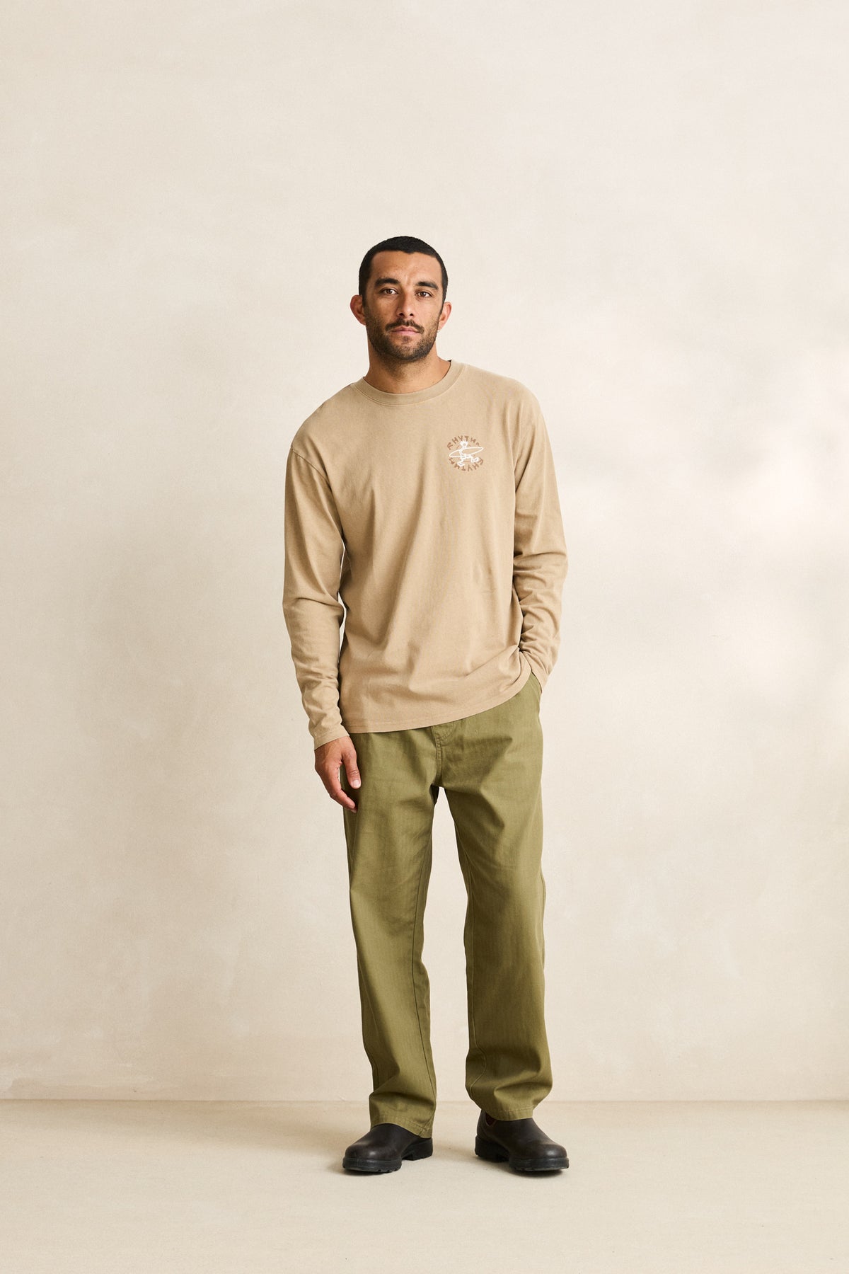 Rhythm Jaunt Vintage LS T-Shirt MACADAMIA