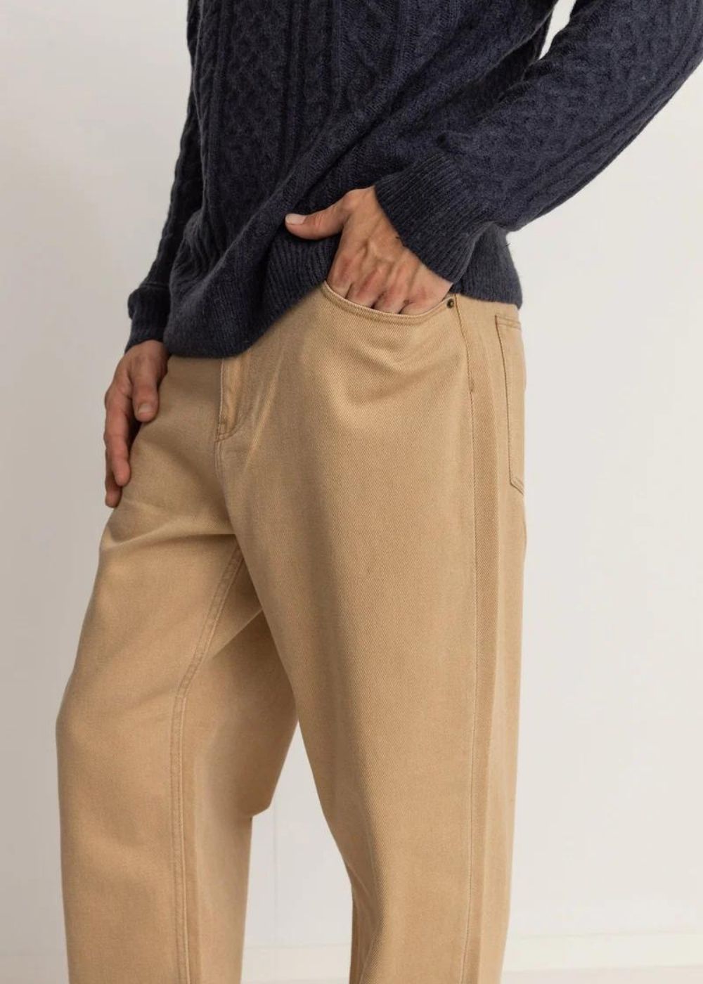 Essential Jean - מכנסים ארוכים 100% כותנה צבע חאקי