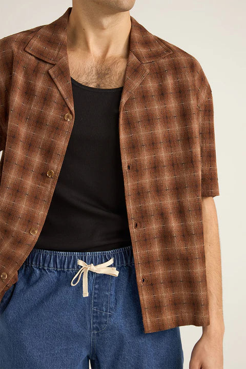 Relaxed Shadow Check Ss Shirt