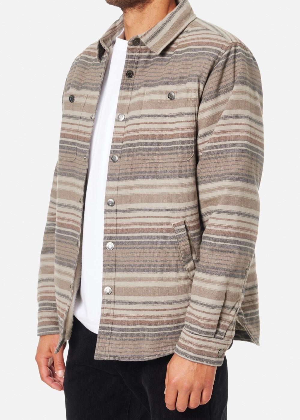 Harold Stripe Jacket -  ג׳קט פרווה פסים