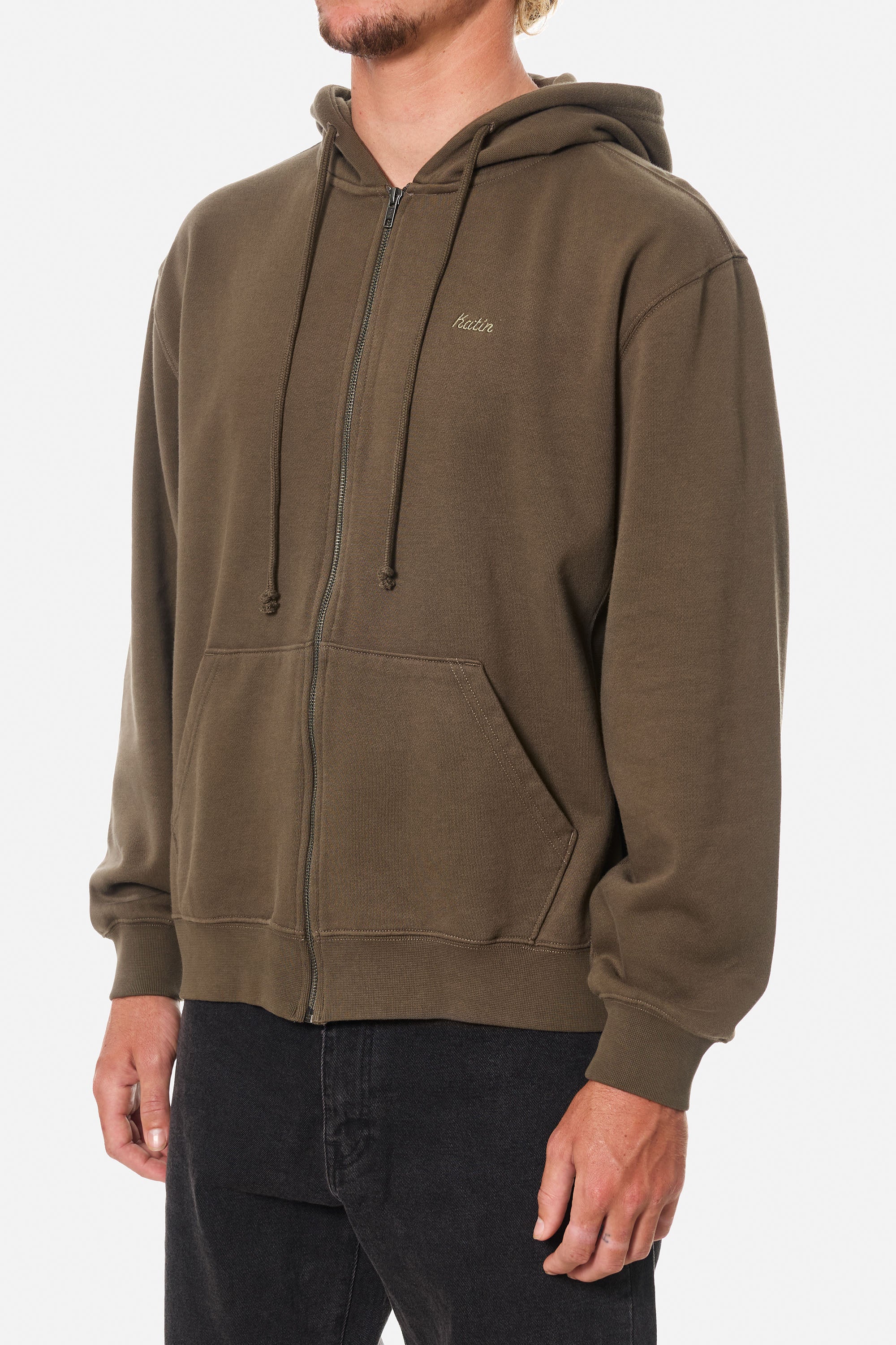 Emb Full Zip Hood Fleece
