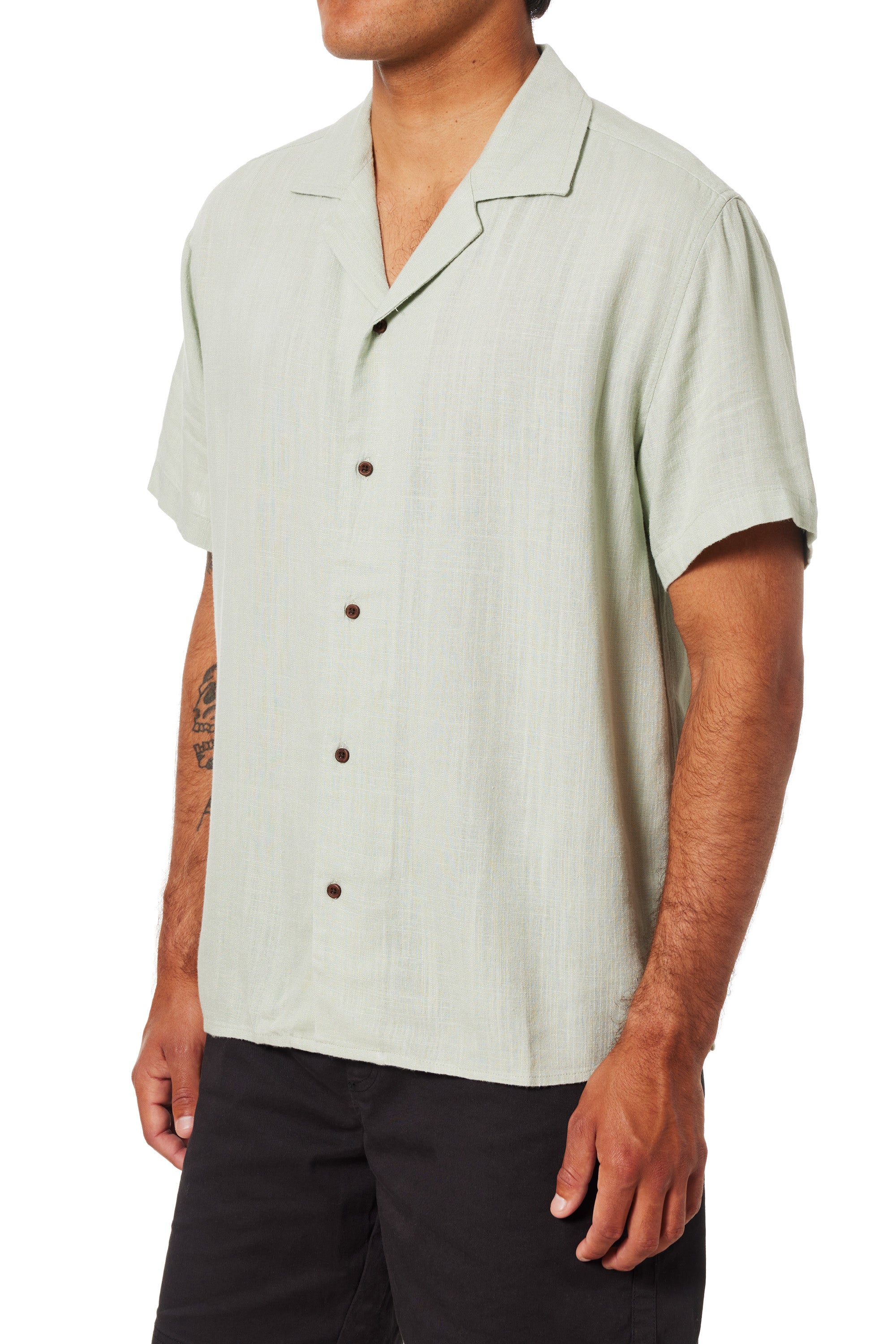 Alan Solid Shirt מכופתרת קצרה