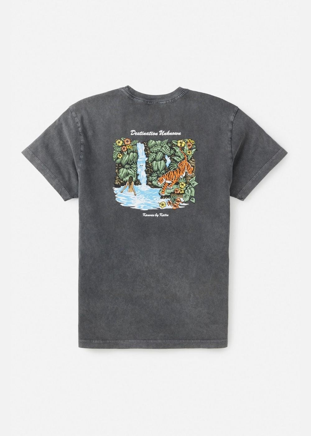 Lagoon Tee - חולצת טישרט קצרה לאגון שחור וינטג׳