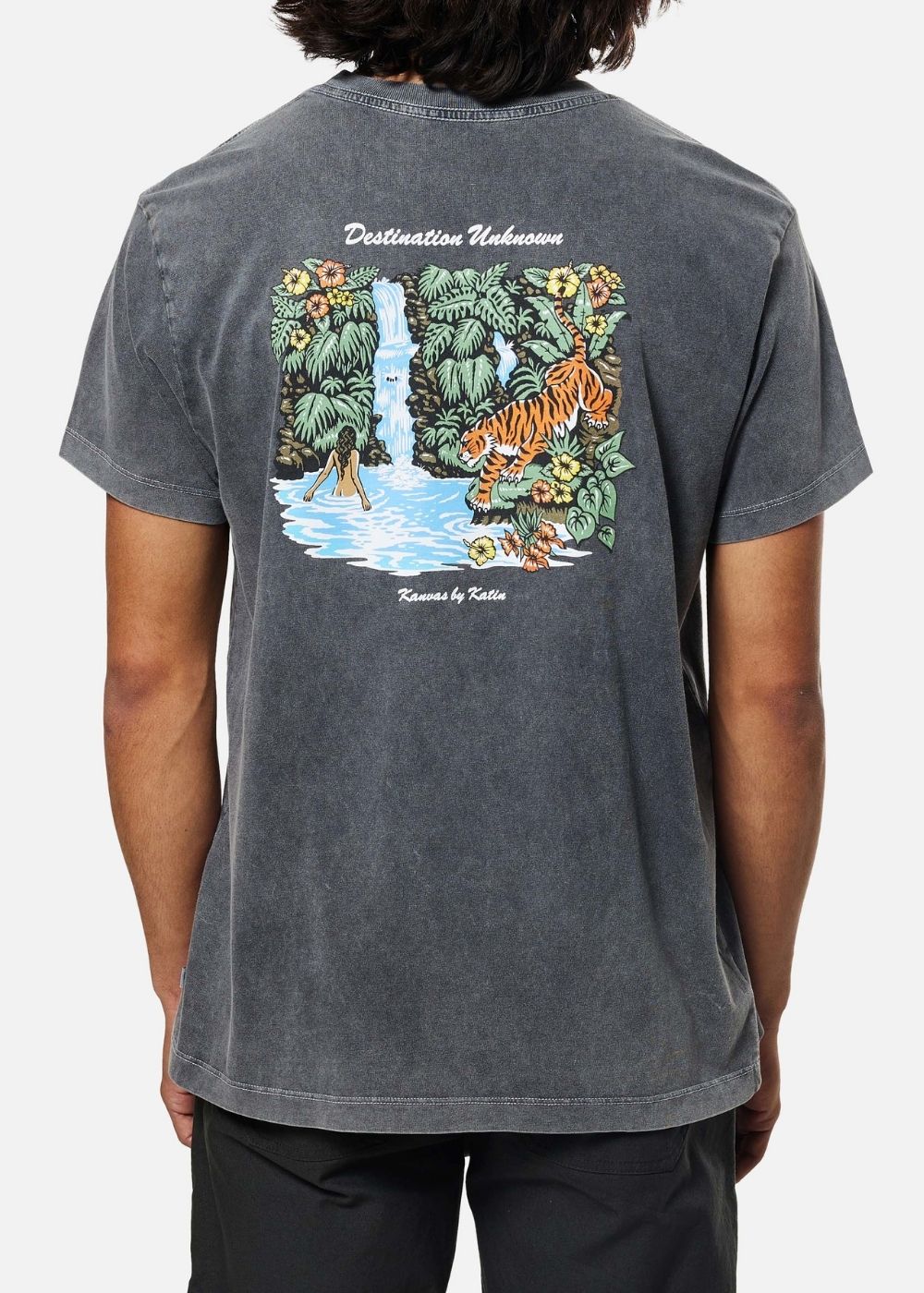 Lagoon Tee - חולצת טישרט קצרה לאגון שחור וינטג׳