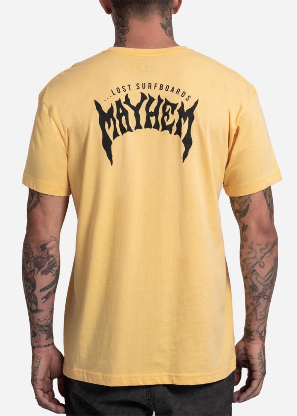 Mayhem Designs Tee  - טישרט מייהאם 100% כותנה כתום/צהוב