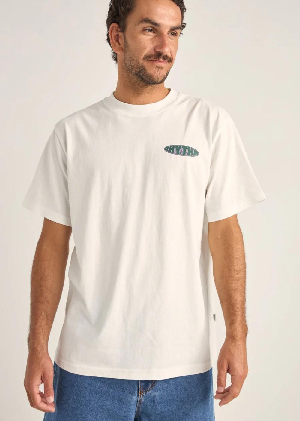 Sound Printed Vintage Ss T-Shirt - טישרט קצרה לבנה סטייל וינטג׳