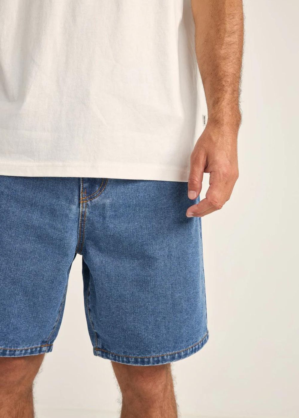 Turnback Hem Short - מכנסי ג׳ינס קצרים כחולים