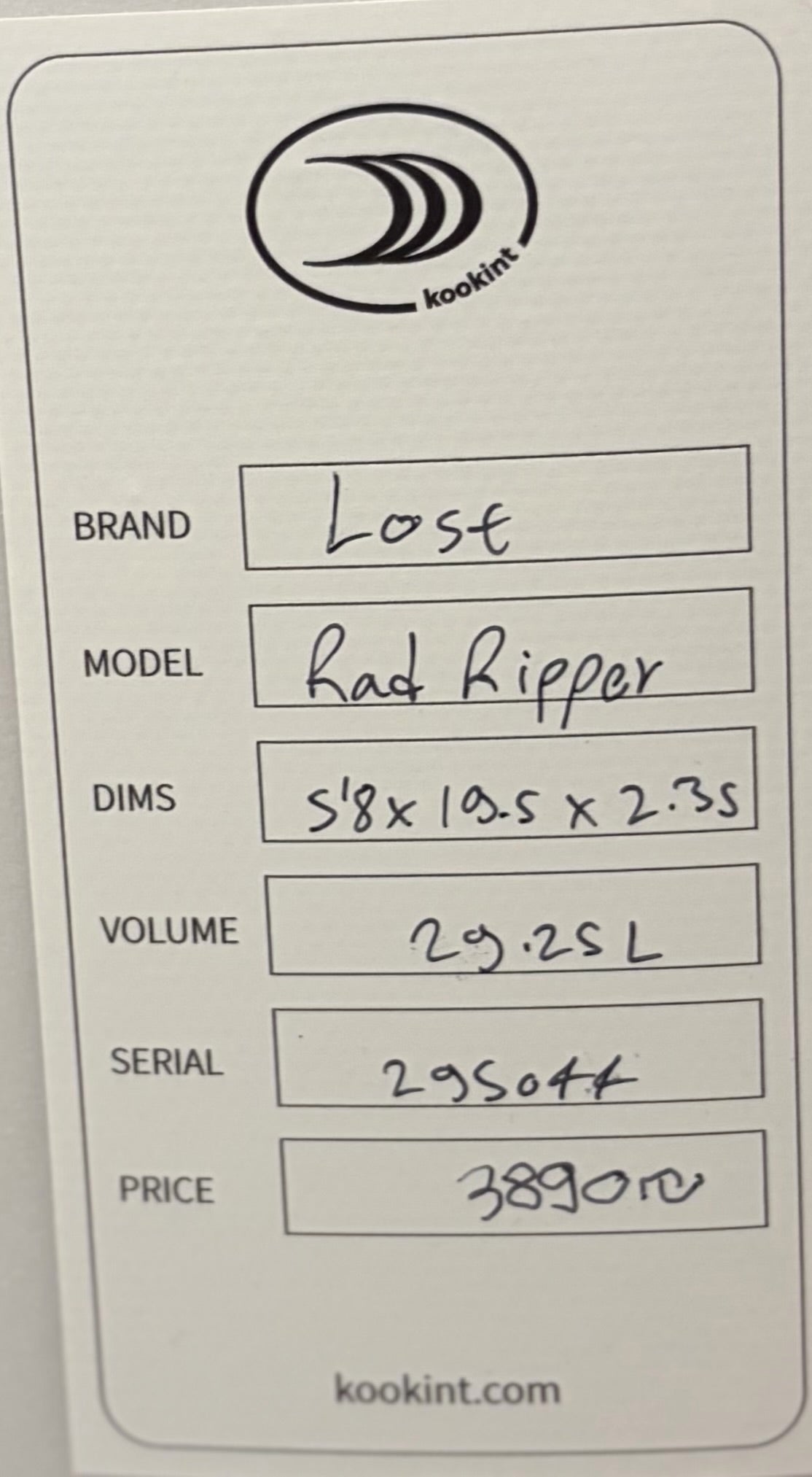 Lost Sub Driver 3.0 5.11 SKU details