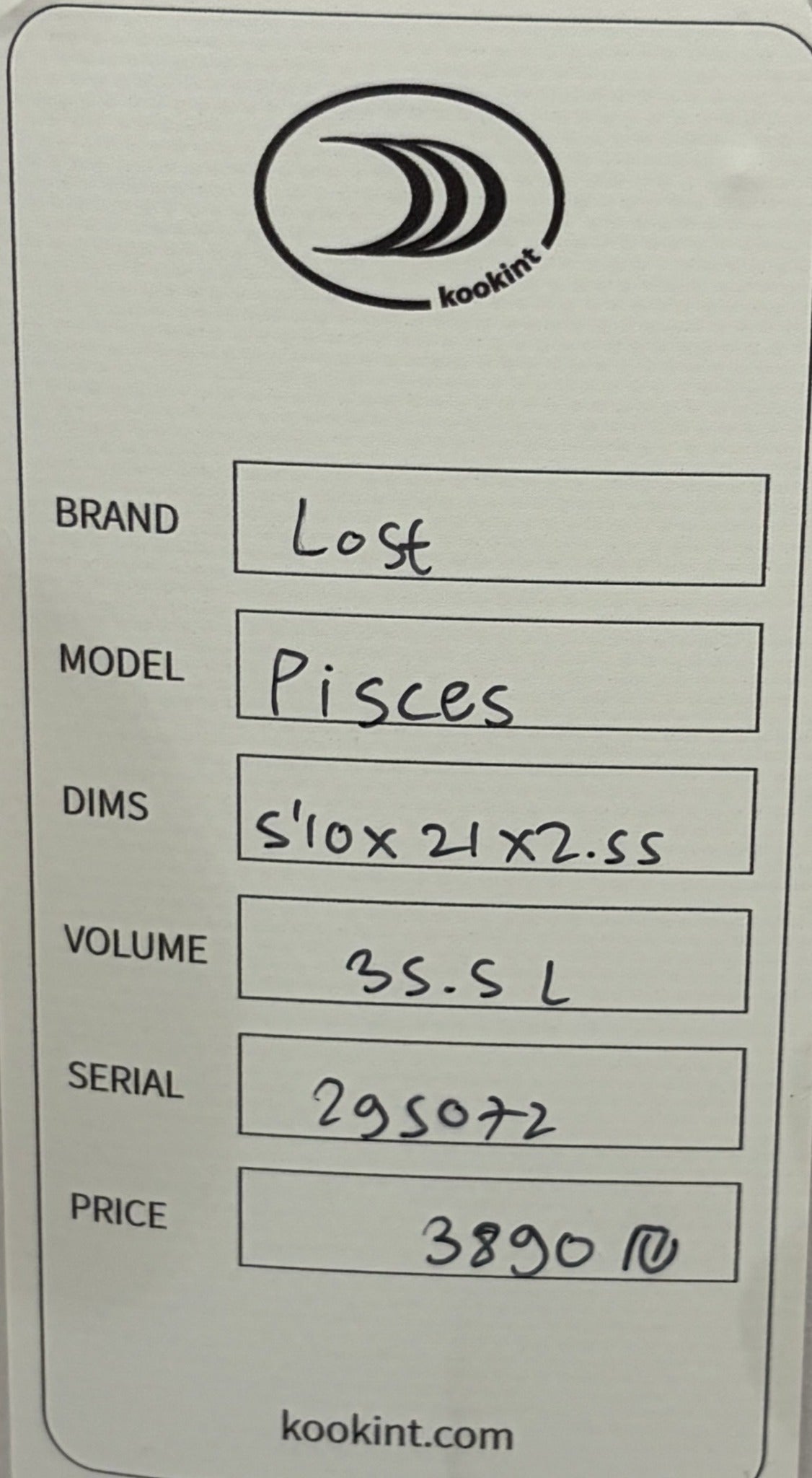 Lost Pisces 5.10 SKU card